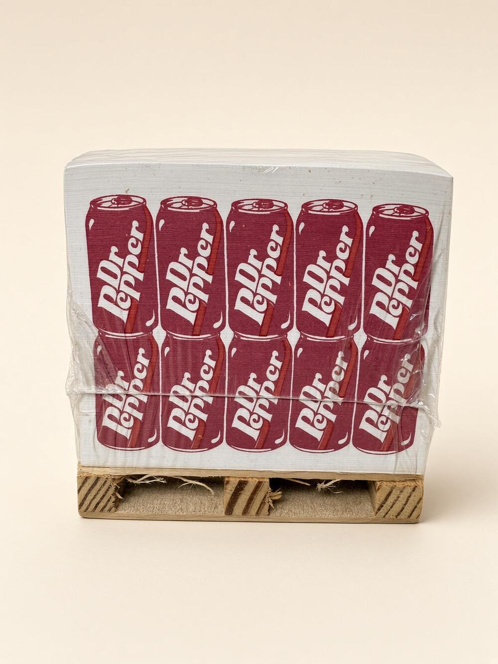 Dr Pepper Cube, Printed Can Stack, Mini Wood Pallet, Soda Decor